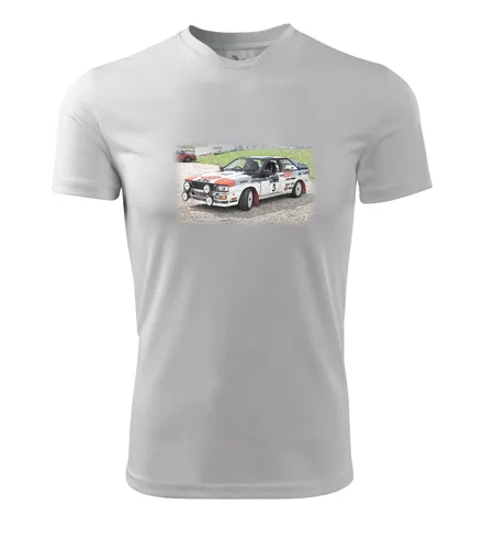 Bílé tričko s kresbou Audi Quattro