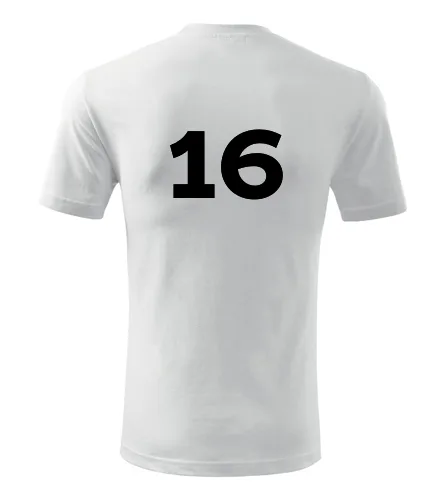 Bílé tričko s číslem 16