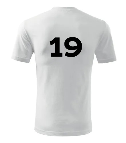 Bílé tričko s číslem 19