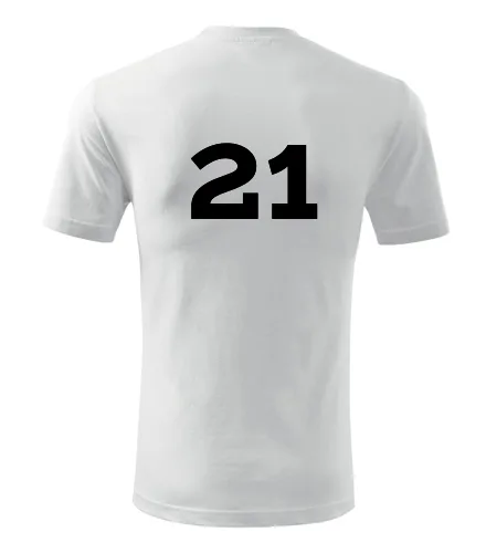 Bílé tričko s číslem 21