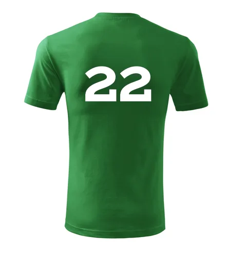 Zelené tričko s číslem 22