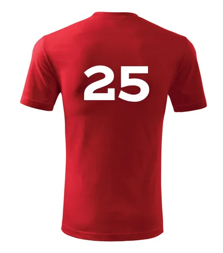 Červené tričko s číslem 25