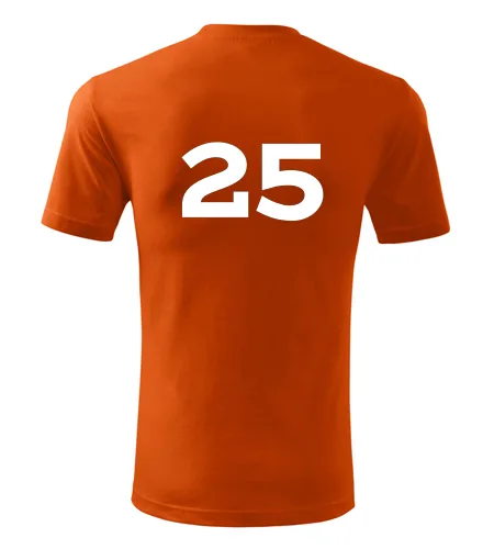 Oranžové tričko s číslem 25