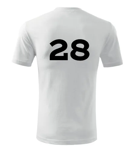 Bílé tričko s číslem 28