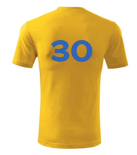 trička s potiskem Žluté tričko s číslem 30 