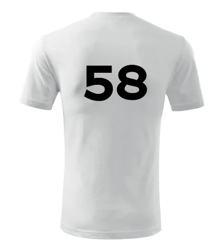 Bílé tričko s číslem 58