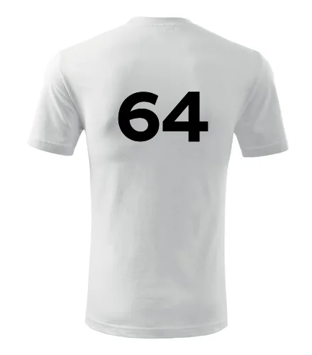 Bílé tričko s číslem 64
