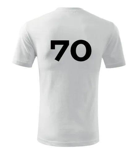 trička s potiskem Bílé tričko s číslem 70 