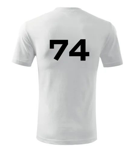 Bílé tričko s číslem 74