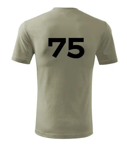 Khaki tričko s číslem 75