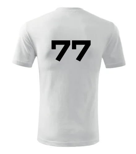 Bílé tričko s číslem 77