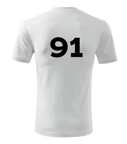 Bílé tričko s číslem 91