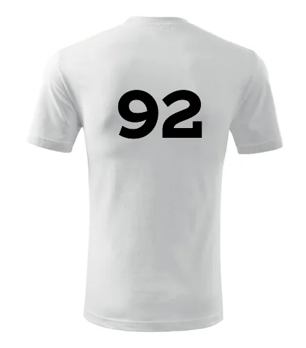 Bílé tričko s číslem 92