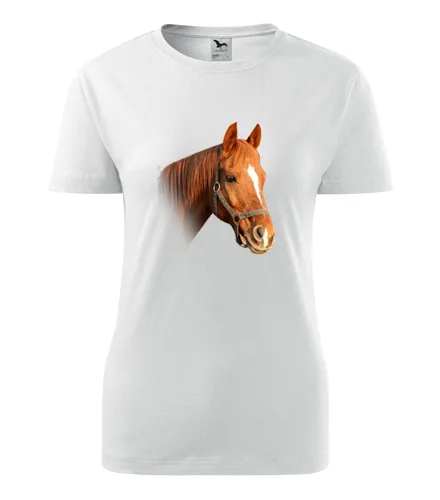 Bílé dámské tričko s koněm 3 dámské