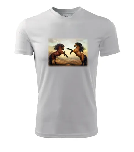 Bílé tričko s koňmi