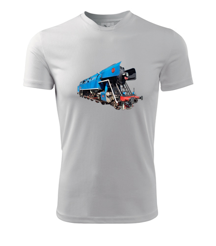 Tričko s parní lokomotivou papoušek - Dárek pro železničáře