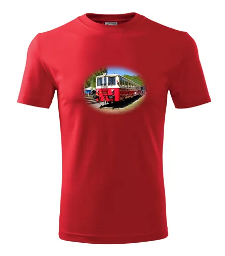 trička s potiskem Červené tričko s motorovým vozem 830 