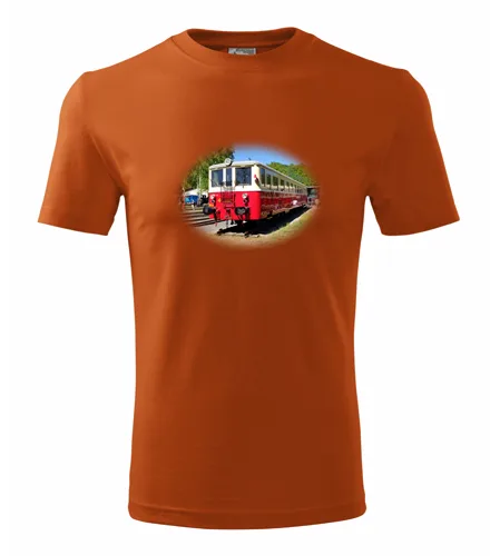 trička s potiskem Oranžové tričko s motorovým vozem 830 