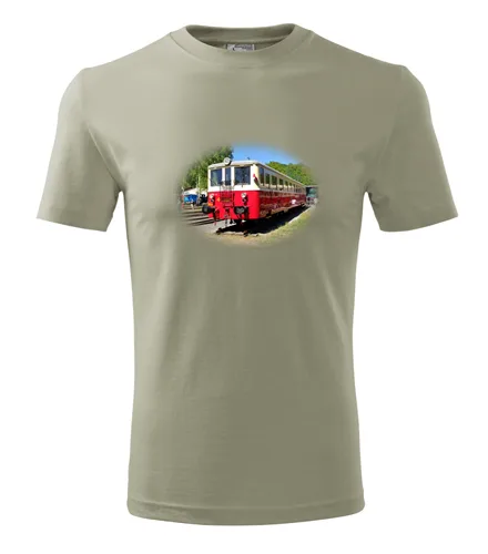 trička s potiskem Khaki tričko s motorovým vozem 830 