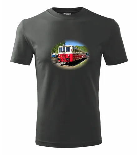 trička s potiskem Grafitové tričko s motorovým vozem 830 