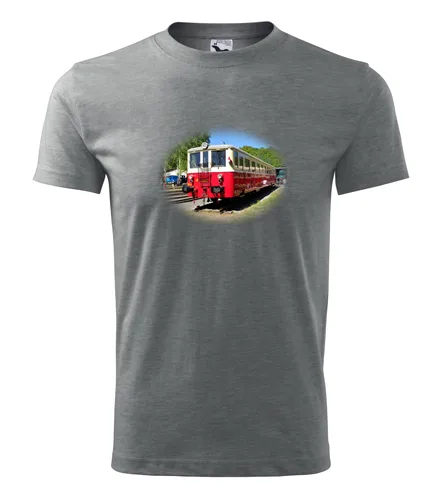 trička s potiskem Šedé tričko s motorovým vozem 830 