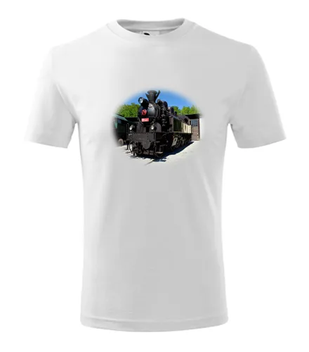 Bílé dětské tričko s parní mašinkou 354