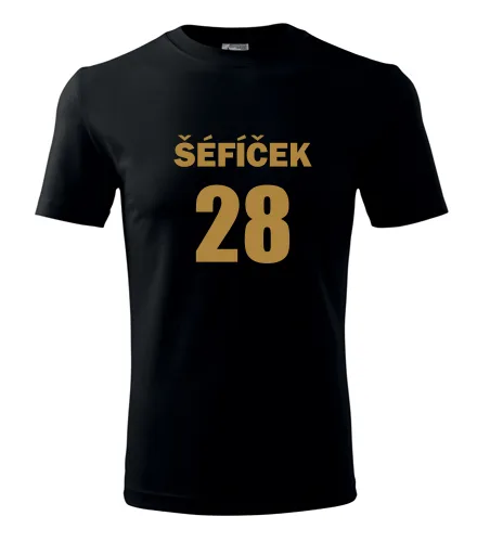 trička s potiskem Černé tričko Šéfíček 28 