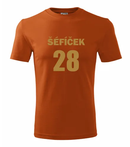 trička s potiskem Oranžové tričko Šéfíček 28 