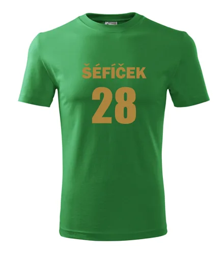 trička s potiskem Zelené tričko Šéfíček 28 