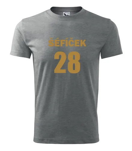trička s potiskem Šedé tričko Šéfíček 28 