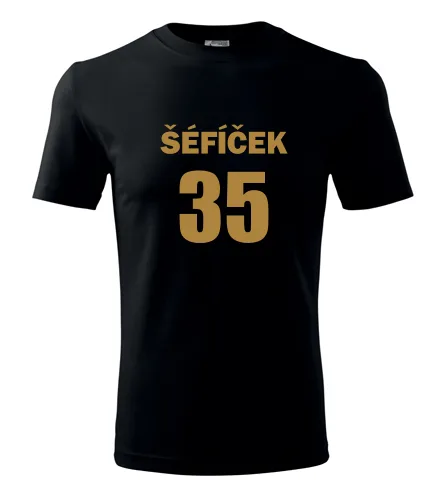 trička s potiskem Černé tričko Šéfíček 35 