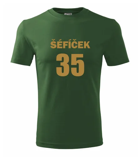 trička s potiskem Lahvově zelené tričko Šéfíček 35 