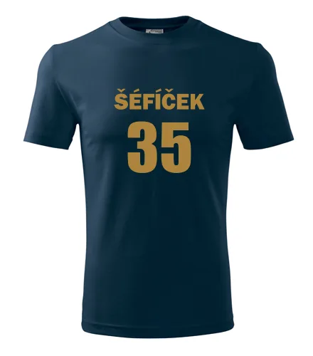 trička s potiskem Tmavě modré tričko Šéfíček 35 