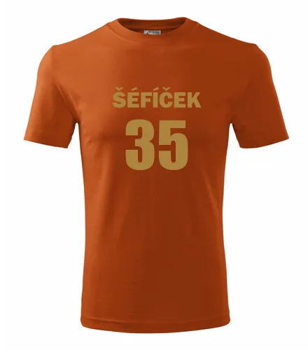 trička s potiskem Oranžové tričko Šéfíček 35 