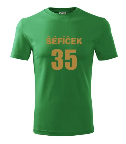 trička s potiskem Zelené tričko Šéfíček 35 