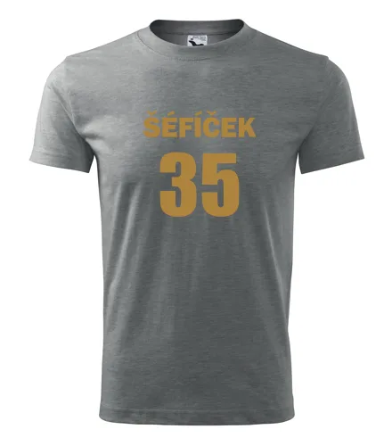 trička s potiskem Šedé tričko Šéfíček 35 