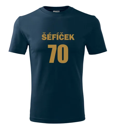 trička s potiskem Tmavě modré tričko Šéfíček 70 