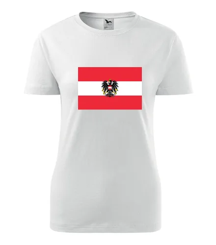 Bílé dámské tričko s rakouskou vlajkou