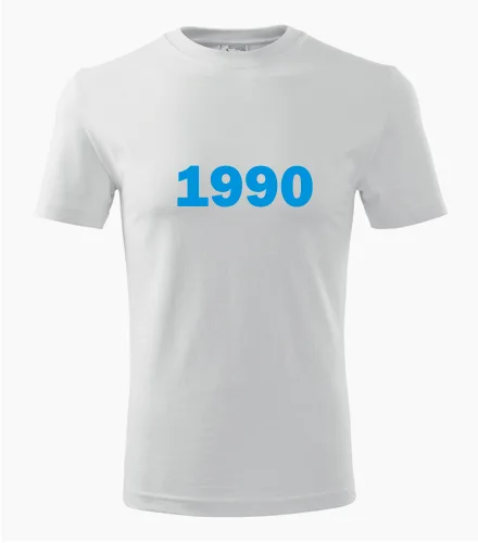 Bílé tričko s rokem narození 1990