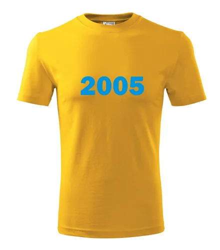 trička s potiskem Žluté tričko s rokem narození 2005 
