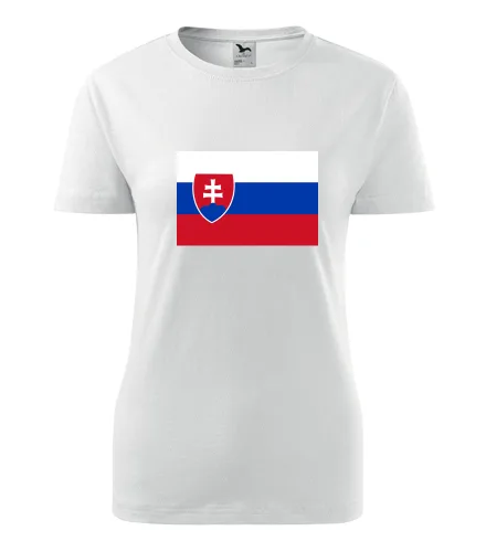 Bílé dámské tričko se slovenskou vlajkou