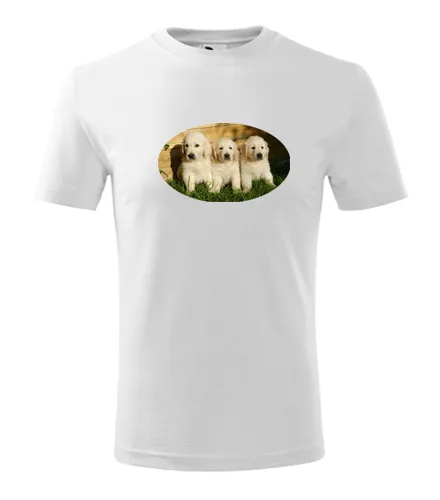 Bílé dětské tričko se štěňátky