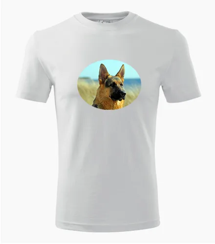 Bílé tričko s vlčákem