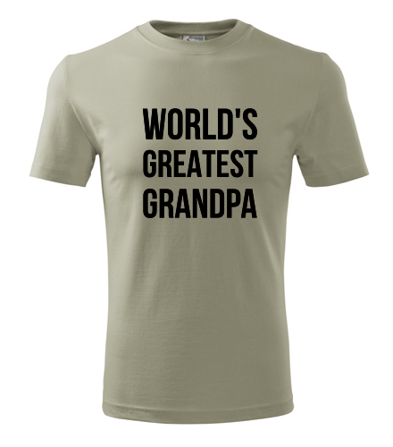 Khaki tričko Worlds Greatest Grandpa 