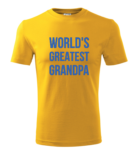 Žluté tričko Worlds Greatest Grandpa 