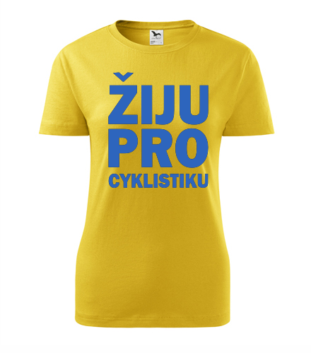 Žluté dámské tričko Žiju pro cyklistiku