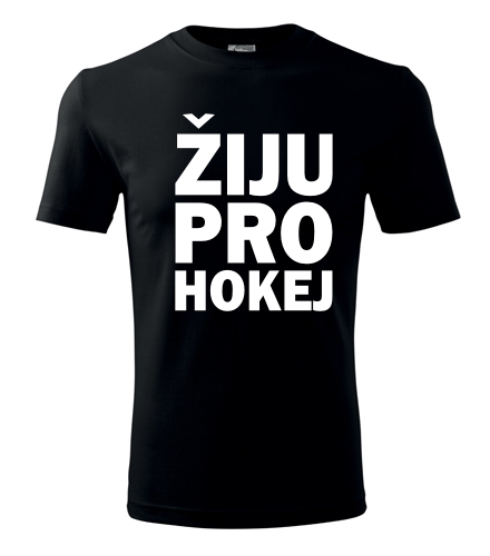 Černé tričko Žiju pro hokej