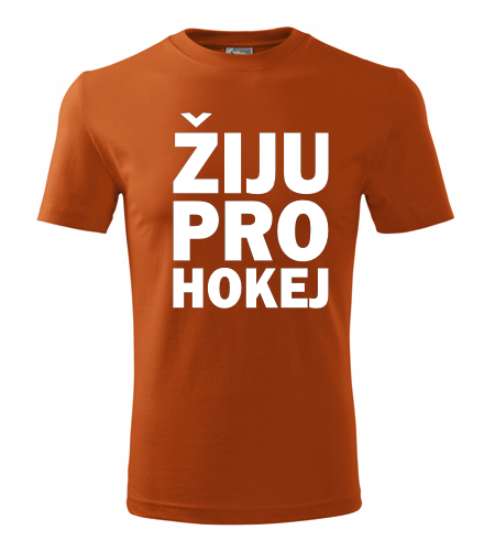 Oranžové tričko Žiju pro hokej