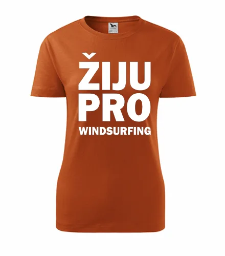 Oranžové dámské tričko Žiju pro windsurfing