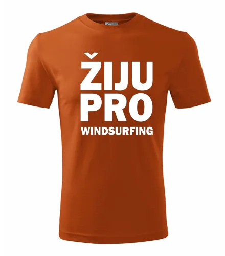 Oranžové tričko Žiju pro windsurfing